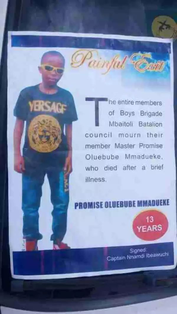 Obituary & Sad Story Of A 13-Year-Old Boy, His Death & Burial (Photos)